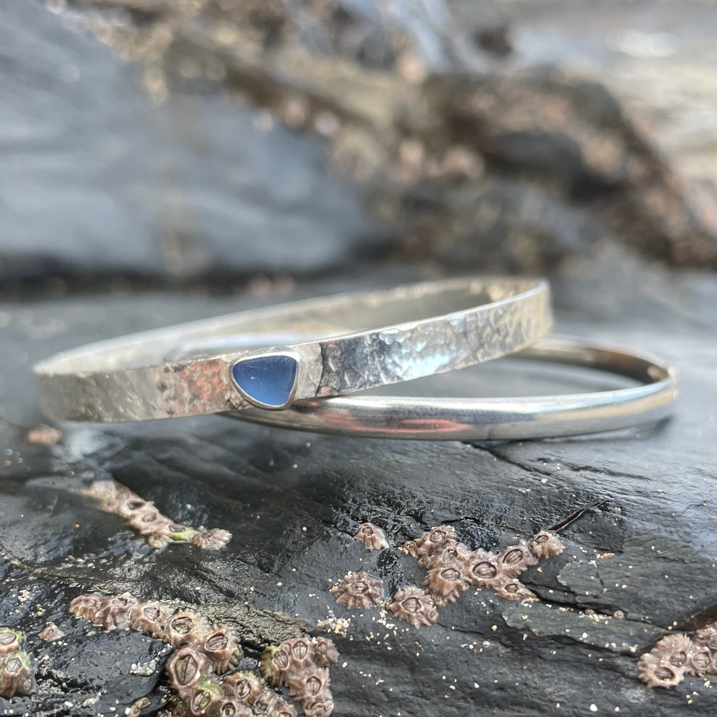 Solid silver Oval bangle image 2