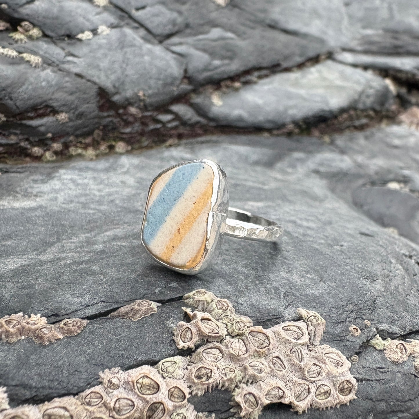 Sea Pottery Cove Ring - Size P 1/2 (UK) image 1