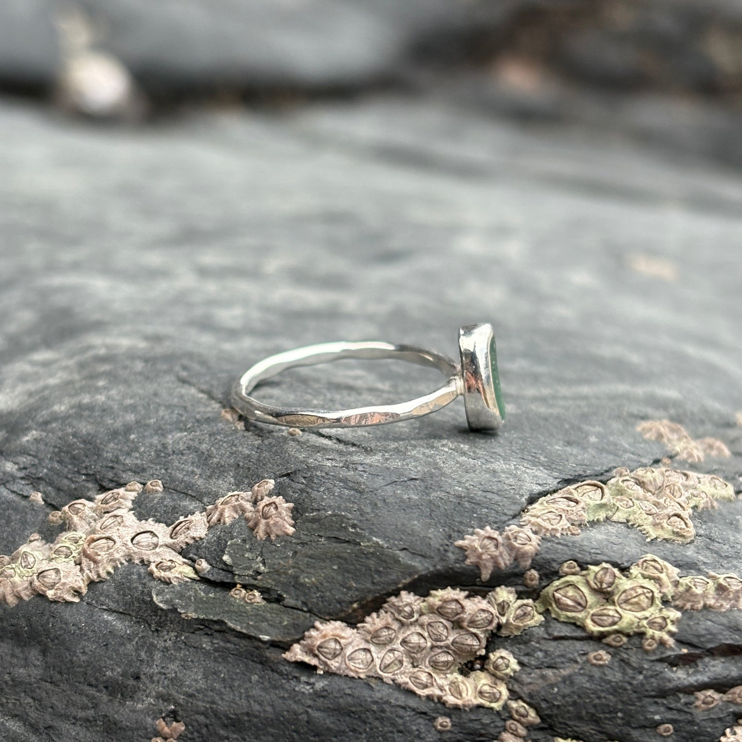 Barnacle stacker ring aqua blue - O.5(UK) 7.5 (US)