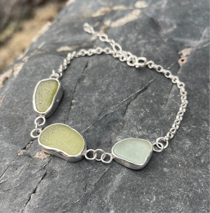 Multi piece North Coast sea glass bracelet