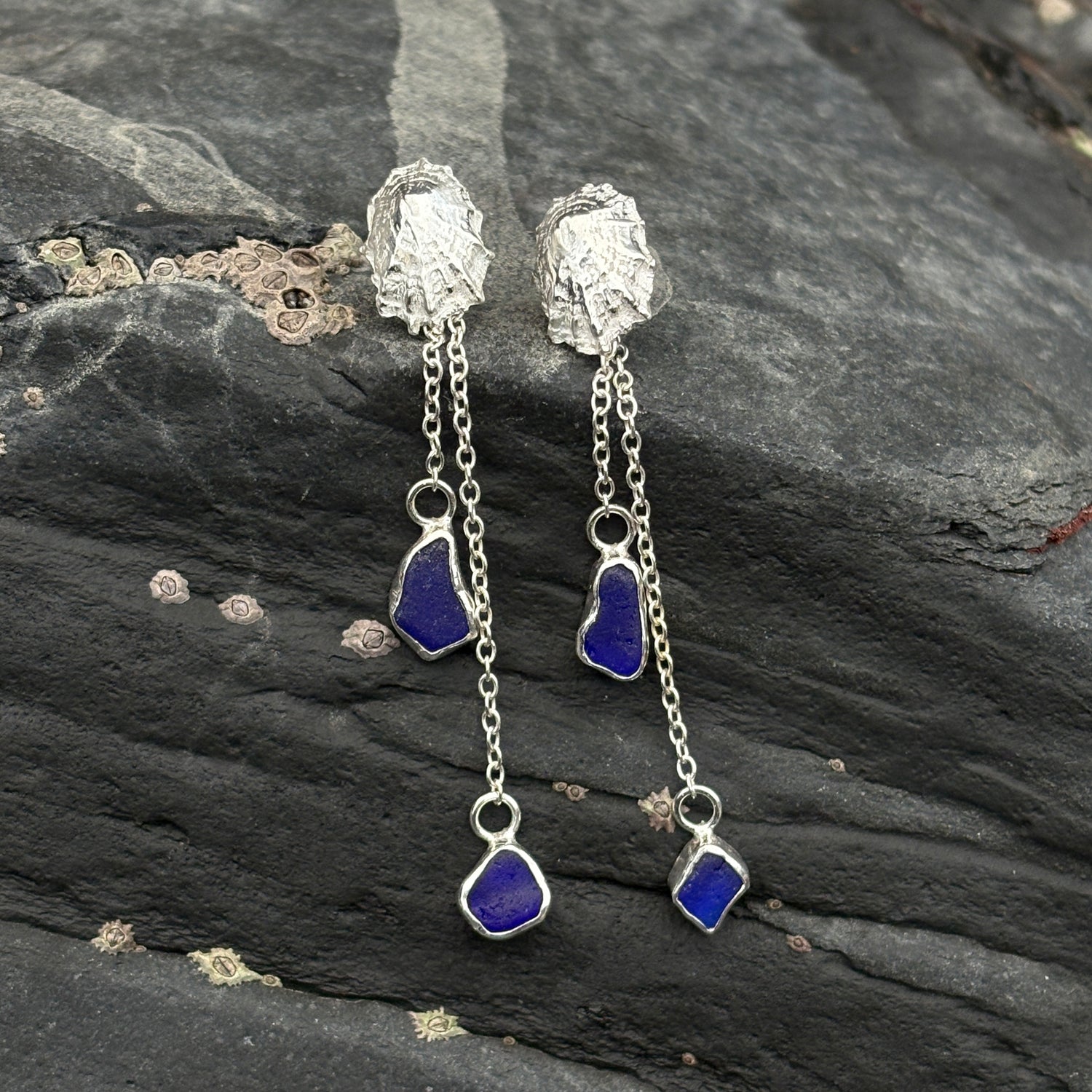 Limpet Drop Earrings - Cobalt blue image 0