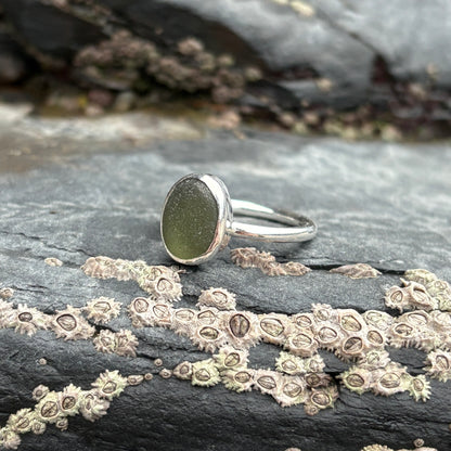 Olive Green Headland Ring - O (UK) 7.5 (US)